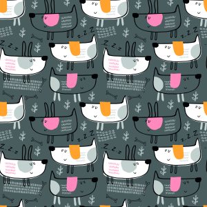 Papier Peint Chiens Dans Une Chambre D'enfant De Style Scandinave – Image 1