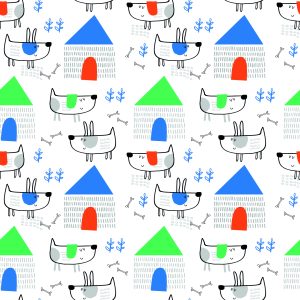 Papier Peint Chiens De Style Scandinave Pour Chambre D'enfant – Image 1