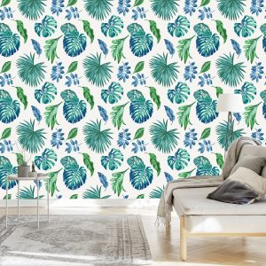 Papier Peint Feuilles Tropicales Colorées – Image 3