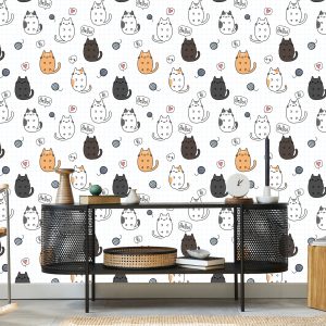 Papier Peint Pour Les Enfants - Chats Joyeux – Image 5