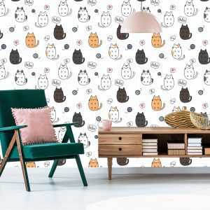 Papier Peint Pour Les Enfants - Chats Joyeux – Image 6
