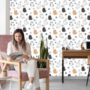Papier Peint Pour Les Enfants - Chats Joyeux – Image 7