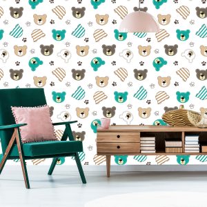 Papier Peint Pattes D'ours En Peluche Colorées – Image 6