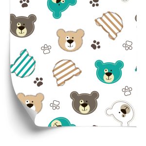 Papier Peint Pattes D'ours En Peluche Colorées – Image 2