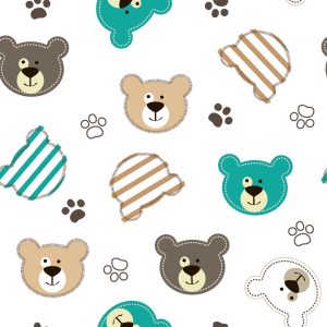 Papier Peint Pattes D'ours En Peluche Colorées – Image 1