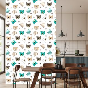 Papier Peint Pattes D'ours En Peluche Colorées – Image 4