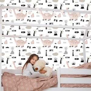 Papier Peint Pour Les Enfants, Les Dinosaures, Les Palmiers, Les Volcans – Image 7