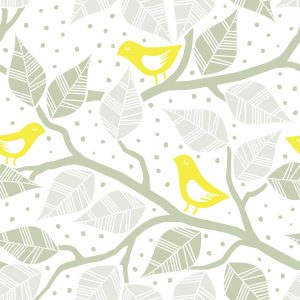 Papier Peint Oiseaux, Feuilles Et Branches – Image 1