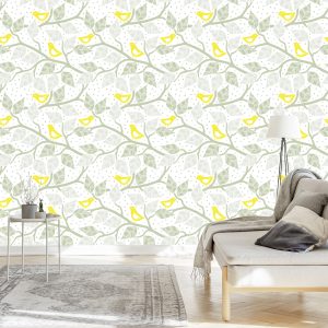 Papier Peint Oiseaux, Feuilles Et Branches – Image 3