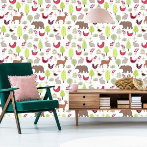 Papier Peint Pour Les Enfants - Happy Forest Animals – Image 6