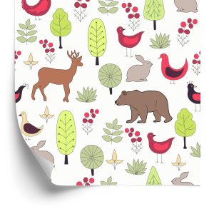 Papier Peint Pour Les Enfants - Happy Forest Animals – Image 2