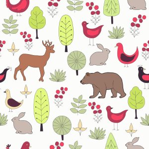 Papier Peint Pour Les Enfants - Happy Forest Animals – Image 1