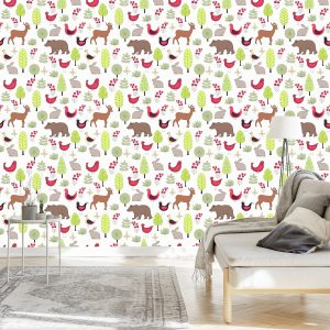 Papier Peint Pour Les Enfants - Happy Forest Animals – Image 3