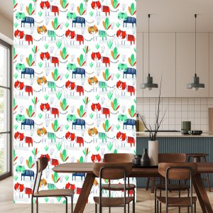 Papier Peint Pour Les Enfants, Les Chats, Les Plantes, Style Scandinave – Image 4