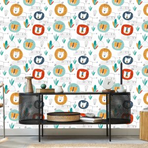 Papier Peint Lions Dans La Chambre Des Enfants De Style Scandinave – Image 5