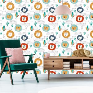 Papier Peint Lions Dans La Chambre Des Enfants De Style Scandinave – Image 6