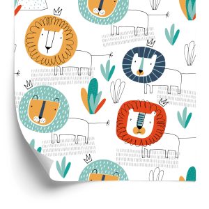 Papier Peint Lions Dans La Chambre Des Enfants De Style Scandinave – Image 2