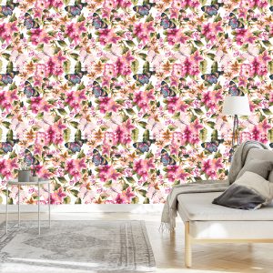 Papier Peint Feuilles De Papillons Colorés Pour La Cuisine – Image 3