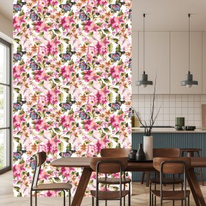 Papier Peint Feuilles De Papillons Colorés Pour La Cuisine – Image 4