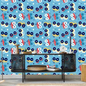 Papier Peint Voitures Étoilées Colorées Pour Une Chambre D'enfant – Image 5