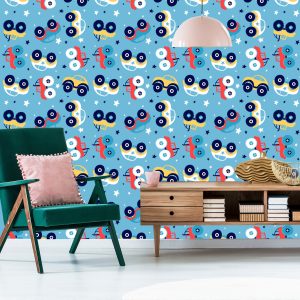 Papier Peint Voitures Étoilées Colorées Pour Une Chambre D'enfant – Image 6