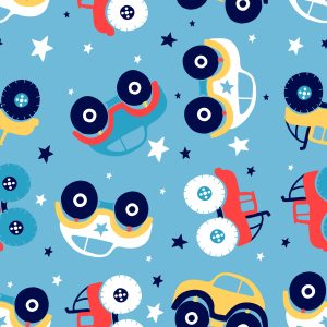 Papier Peint Voitures Étoilées Colorées Pour Une Chambre D'enfant – Image 1