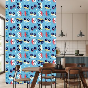 Papier Peint Voitures Étoilées Colorées Pour Une Chambre D'enfant – Image 4