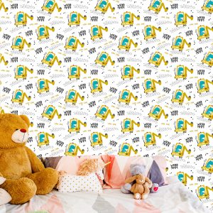 Papier Peint Pour L'excavatrice De Véhicules De Dinosaures De Garçon – Image 6