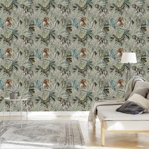 Papier Peint Tigres Et Plantes – Image 3