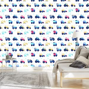 Papier Peint Tracteurs Véhicules Stars Chambre D'enfant – Image 3