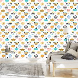 Papier Peint Animaux Sur Fond Blanc – Image 3