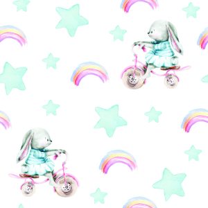 Papier Peint Des Étoiles Et Des Lapins – Image 1