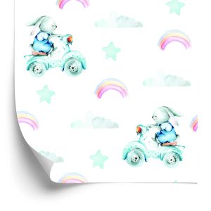 Papier Peint Lapins Sur Fond D'étoiles – Image 2