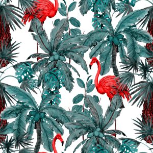 Papier Peint Oiseaux Et Plantes – Image 1