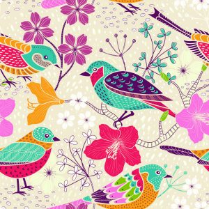 Papier Peint Oiseaux Multicolores – Image 1