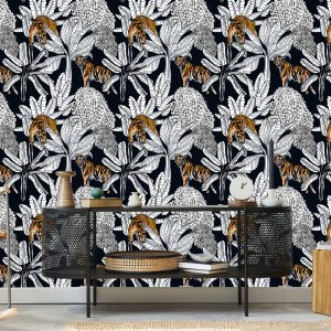 Papier Peint Tigres Et Plantes – Image 5