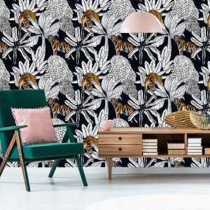 Papier Peint Tigres Et Plantes – Image 6