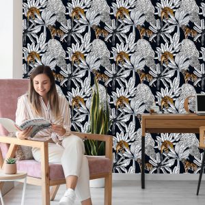 Papier Peint Tigres Et Plantes – Image 7