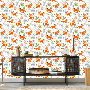 Papier Peint Pour Les Enfants - Renards Et Lapins – Image 5