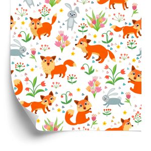 Papier Peint Pour Les Enfants - Renards Et Lapins – Image 2