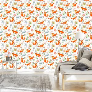 Papier Peint Pour Les Enfants - Renards Et Lapins – Image 3