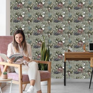 Papier Peint Éléphants, Oiseaux Et Arbres – Image 7