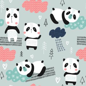 Papier Peint Pandas Parmi Les Nuages – Image 1