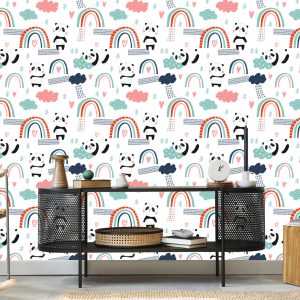 Papier Peint Pandas Avec Un Arc-En-Ciel En Arrière-Plan – Image 5