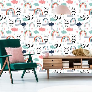 Papier Peint Pandas Avec Un Arc-En-Ciel En Arrière-Plan – Image 6