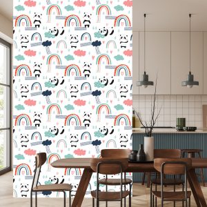 Papier Peint Pandas Avec Un Arc-En-Ciel En Arrière-Plan – Image 4