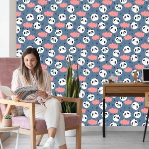 Papier Peint Pandas Avec Des Coeurs En Arrière-Plan – Image 7