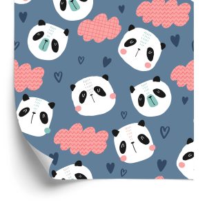 Papier Peint Pandas Avec Des Coeurs En Arrière-Plan – Image 2