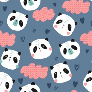 Papier Peint Pandas Avec Des Coeurs En Arrière-Plan – Image 1