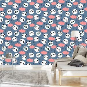 Papier Peint Pandas Avec Des Coeurs En Arrière-Plan – Image 3
